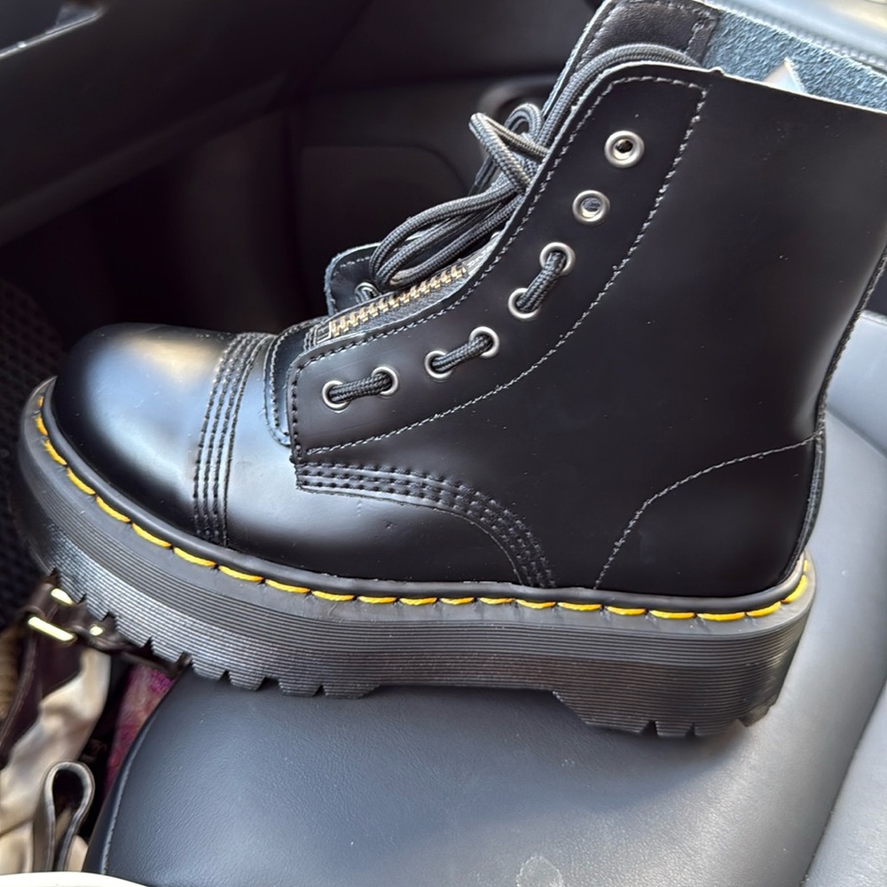 Black platform boots